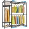 imageVIPEK X20 Expandable Metal Clothing Rack Adjustable from 33quot to 48quot Heavy Duty Garment Racks with Adjustable Shelves and Hanger Rods Portable Wardrobe Open Closet Rack System BlackBlack