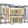imageVIPEK X40 Expandable Large Reachin Closet Rack Adjustable from 64quot to 82 with Extendable Shelves and Hanger Rods Walkin Clothes Rack Mental Freestanding Clothing Racks Max Load 1240LBS BlackBlack