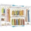 imageVIPEK X40 Expandable Large Reachin Closet Rack Adjustable from 64quot to 82 with Extendable Shelves and Hanger Rods Walkin Clothes Rack Mental Freestanding Clothing Racks Max Load 1240LBS BlackWhite