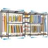 imageVIPEK X5 Extra Large Expandable Clothes Rack Adjustable from 78quot to 105quot Reachin Closet Metal Clothing Racks Walkin Freestanding Wardrobe Portable Closets BlackBlack