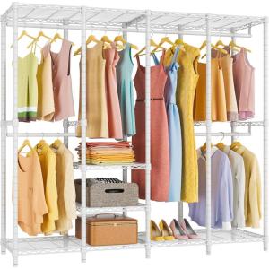 imageVIPEK V40 Wire Garment Rack Heavy Duty Clothes Rack for Hanging Clothes MultiFunctional Bedroom Clothing Rack Freestanding Closet Wardrobe Rack Max Load 1110lbs BlackWhite