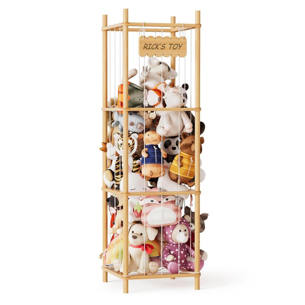 imageStuffed Animal Storage ampamp Organizer with Wheels 340QT Oversized Zoo Toy Holder with Mesh Design Giant Plush Toy Organizer for Toddler Rooms Playrooms ampamp Bedrooms 2Layers3layers