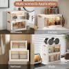 image20QT Stackable Storage Bins with LidsNo Wheels Collapsible Storage Bins with Drawers 3Pack Plastic Cabinet with Doors Closet Organizers and Containers Drawers for Home Dorm