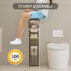 image2Tier Slim Bathroom Storage Cabinet Movable Narrow Plastic Drawers Waterproof Slim Bathroom Organizer Thin Storage Cabinet for Narrow Spaces Kitchen Laundry OutTheBox2Tier