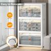 imageExtra Large Stackable Storage Bins with Lids ampamp Wheels ampamp Door 960QT160QT40GAL6Pack Foldable Collapsible Closet Organizers Plastic containers drawers for bedroom Dorm