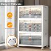 imageExtra Large Stackable Storage Bins with Lids ampamp Wheels ampamp Door 960QT160QT40GAL6Pack Foldable Collapsible Closet Organizers Plastic containers drawers for bedroom DormWhite160QT