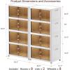imageExtra Large Stackable Storage Bins with Lids ampamp Wheels ampamp Door 960QT160QT40GAL6Pack Foldable Collapsible Closet Organizers Plastic containers drawers for bedroom DormWhite160QT