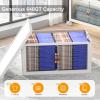 imageExtra Large Stackable Storage Bins with Lids ampamp Wheels ampamp Door 960QT160QT40GAL6Pack Foldable Collapsible Closet Organizers Plastic containers drawers for bedroom DormWhite160QT