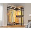 imageVIPEK L4 Garment Rack L Shaped Clothes Rack for Corner Freestanding Portable Wardrobe Closet Heavy Duty Clothing Rack with 3 Hanging Rods ampamp 2 Side Hooks 433quotLx291quotWx764quotH Max Load 810LBS BlackBlack