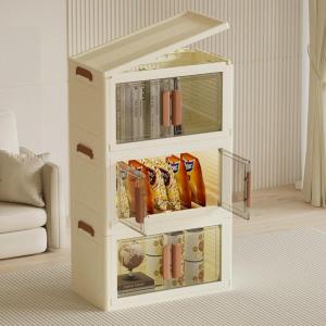 image20QT Stackable Storage Bins with LidsNo Wheels Collapsible Storage Bins with Drawers 3Pack Plastic Cabinet with Doors Closet Organizers and Containers Drawers for Home Dorm