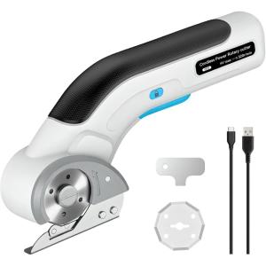 imageCordless Electric Scissors4V Rechargeable Fabric Cutter HSS Blades for Sewing Quilting Cardboard Carpet320RPM