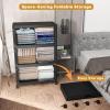 imageExtra Large Stackable Storage Binswith lids ampamp Wheels Foldable Collapsible Closet Organizers672QT168QT42GAL4Pack Plastic Containers with door ampamp drawers for bedroom DormDark168qt