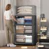 imageExtra Large Stackable Storage Binswith lids ampamp Wheels Foldable Collapsible Closet Organizers672QT168QT42GAL4Pack Plastic Containers with door ampamp drawers for bedroom DormDark168qt