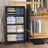 imageExtra Large Stackable Storage Bins with Lids ampamp Wheels ampamp Door 448QT112QT28GAL4Pack Foldable Collapsible Closet Organizers Plastic containers drawers for bedroom DormDark112QT