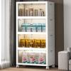 imageExtra Large Stackable Storage Bins with Lids ampamp Wheels ampamp Door 448QT112QT28GAL4Pack Foldable Collapsible Closet Organizers Plastic containers drawers for bedroom DormWhite112QT