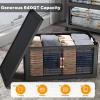 imageExtra Large Stackable Storage Bins with Lids ampamp Wheels ampamp Door 448QT112QT28GAL4Pack Foldable Collapsible Closet Organizers Plastic containers drawers for bedroom DormDark160QT