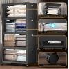 imageExtra Large Stackable Storage Bins with Lids ampamp Wheels ampamp Door 448QT112QT28GAL4Pack Foldable Collapsible Closet Organizers Plastic containers drawers for bedroom DormDark160QT