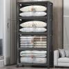 imageExtra Large Stackable Storage Bins with Lids ampamp Wheels ampamp Door 448QT112QT28GAL4Pack Foldable Collapsible Closet Organizers Plastic containers drawers for bedroom DormDark160QT