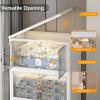 imageExtra Large Stackable Storage Bins with Lids ampamp Wheels ampamp Door 448QT112QT28GAL4Pack Foldable Collapsible Closet Organizers Plastic containers drawers for bedroom DormWhite160QT