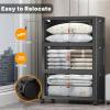 imageExtra Large Stackable Storage Bins with Lids ampamp Wheels ampamp Door 448QT112QT28GAL4Pack Foldable Collapsible Closet Organizers Plastic containers drawers for bedroom DormDark160QT