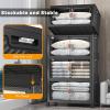 imageExtra Large Stackable Storage Bins with Lids ampamp Wheels ampamp Door 448QT112QT28GAL4Pack Foldable Collapsible Closet Organizers Plastic containers drawers for bedroom DormDark160QT
