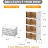 imageExtra Large Stackable Storage Bins with Lids ampamp Wheels ampamp Door 448QT112QT28GAL4Pack Foldable Collapsible Closet Organizers Plastic containers drawers for bedroom DormWhite112QT