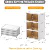 imageExtra Large Stackable Storage Bins with Lids ampamp Wheels ampamp Door 448QT112QT28GAL4Pack Foldable Collapsible Closet Organizers Plastic containers drawers for bedroom DormWhite112QT