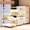 image570Qt140Gal Large Stackable Storage Bins with Lids and Divider 3Pack Collapsible Drawers with Doors Foldable Cabinet with Wheels Plastic Closet Organizers and Containers for Home DormWhite95qt23gal
