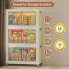 image570Qt140Gal Large Stackable Storage Bins with Lids and Divider 3Pack Collapsible Drawers with Doors Foldable Cabinet with Wheels Plastic Closet Organizers and Containers for Home DormWhite95qt23gal