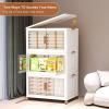 image570Qt140Gal Large Stackable Storage Bins with Lids and Divider 3Pack Collapsible Drawers with Doors Foldable Cabinet with Wheels Plastic Closet Organizers and Containers for Home DormWhite95qt23gal