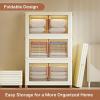 image570Qt140Gal Large Stackable Storage Bins with Lids and Divider 3Pack Collapsible Drawers with Doors Foldable Cabinet with Wheels Plastic Closet Organizers and Containers for Home DormWhite95qt23gal