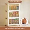 image570Qt140Gal Large Stackable Storage Bins with Lids and Divider 3Pack Collapsible Drawers with Doors Foldable Cabinet with Wheels Plastic Closet Organizers and Containers for Home DormWhite95qt23gal