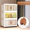 image570Qt140Gal Large Stackable Storage Bins with Lids and Divider 3Pack Collapsible Drawers with Doors Foldable Cabinet with Wheels Plastic Closet Organizers and Containers for Home DormWhite95qt23gal