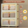 image570Qt140Gal Large Stackable Storage Bins with Lids and Divider 3Pack Collapsible Drawers with Doors Foldable Cabinet with Wheels Plastic Closet Organizers and Containers for Home DormWhite160Qt40Gal