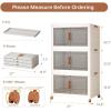 image570Qt140Gal Large Stackable Storage Bins with Lids and Divider 3Pack Collapsible Drawers with Doors Foldable Cabinet with Wheels Plastic Closet Organizers and Containers for Home DormWhite95qt23gal