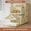 image570Qt140Gal Large Stackable Storage Bins with Lids and Divider 3Pack Collapsible Drawers with Doors Foldable Cabinet with Wheels Plastic Closet Organizers and Containers for Home DormWhite95qt23gal