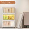 image570Qt140Gal Large Stackable Storage Bins with Lids and Divider 3Pack Collapsible Drawers with Doors Foldable Cabinet with Wheels Plastic Closet Organizers and Containers for Home DormWhite95qt23gal