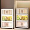 image570Qt140Gal Large Stackable Storage Bins with Lids and Divider 3Pack Collapsible Drawers with Doors Foldable Cabinet with Wheels Plastic Closet Organizers and Containers for Home DormWhite95qt23gal