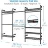 imageTimate F3 Garment Rack Heavy Duty Clothes Rack for Hanging Clothes Expandable Industrial Pipe Wall Mounted Clothing Racks Adjustable Storage Wardrobe Closet Kit Walk in Closet Systems BlackBlack