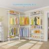 imageTimate F3 Garment Rack Heavy Duty Clothes Rack for Hanging Clothes Expandable Industrial Pipe Wall Mounted Clothing Racks Adjustable Storage Wardrobe Closet Kit Walk in Closet Systems BlackWhite