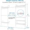 imageTimate F3 Garment Rack Heavy Duty Clothes Rack for Hanging Clothes Expandable Industrial Pipe Wall Mounted Clothing Racks Adjustable Storage Wardrobe Closet Kit Walk in Closet Systems BlackWhite
