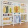 imageTimate F3 Garment Rack Heavy Duty Clothes Rack for Hanging Clothes Expandable Industrial Pipe Wall Mounted Clothing Racks Adjustable Storage Wardrobe Closet Kit Walk in Closet Systems BlackWhite