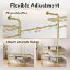 imageTimate F4 Wall Mounted Clothes Rack Industrial Pipe Clothing Rack for Hanging Clothes Expandable Garment Rack Heavy Duty Wardrobe Closet Organizer and Storage Black Adjustable Industrial Closet KitGold
