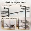 imageTimate F4 Wall Mounted Clothes Rack Industrial Pipe Clothing Rack for Hanging Clothes Expandable Garment Rack Heavy Duty Wardrobe Closet Organizer and Storage Black Adjustable Industrial Closet KitBlack