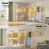 imageTimate F4 Wall Mounted Clothes Rack Industrial Pipe Clothing Rack for Hanging Clothes Expandable Garment Rack Heavy Duty Wardrobe Closet Organizer and Storage Black Adjustable Industrial Closet KitWhite
