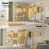 imageTimate F4 Wall Mounted Clothes Rack Industrial Pipe Clothing Rack for Hanging Clothes Expandable Garment Rack Heavy Duty Wardrobe Closet Organizer and Storage Black Adjustable Industrial Closet KitGold