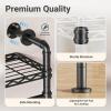 imageTimate F4 Wall Mounted Clothes Rack Industrial Pipe Clothing Rack for Hanging Clothes Expandable Garment Rack Heavy Duty Wardrobe Closet Organizer and Storage Black Adjustable Industrial Closet KitBlack