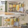 imageTimate F4 Wall Mounted Clothes Rack Industrial Pipe Clothing Rack for Hanging Clothes Expandable Garment Rack Heavy Duty Wardrobe Closet Organizer and Storage Black Adjustable Industrial Closet KitBlack