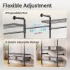 imageTimate X3 Expandable Heavy Duty Clothes Rack Wall Mounted Clothing Rack for Hanging Clothes Industrial Pipe Closet System for Walk in Closet Kit Wall Mount Clothes Rack with Basket Black Wall ClosetBlack