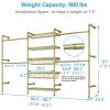 imageTimate X3 Expandable Heavy Duty Clothes Rack Wall Mounted Clothing Rack for Hanging Clothes Industrial Pipe Closet System for Walk in Closet Kit Wall Mount Clothes Rack with Basket Black Wall ClosetGold
